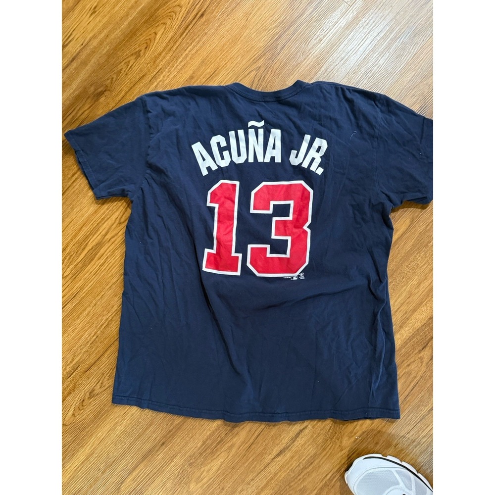 MLB Genuine Merchandise 2XL Blue Ronald Acuna Jr Atlanta Braves Tee Shirt - Picture 3 of 4